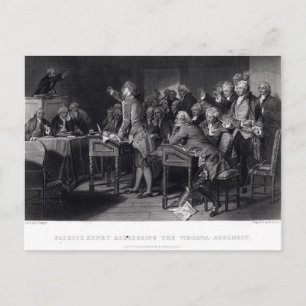 Patrick Henry addressing the Virginia Assembly Postcard