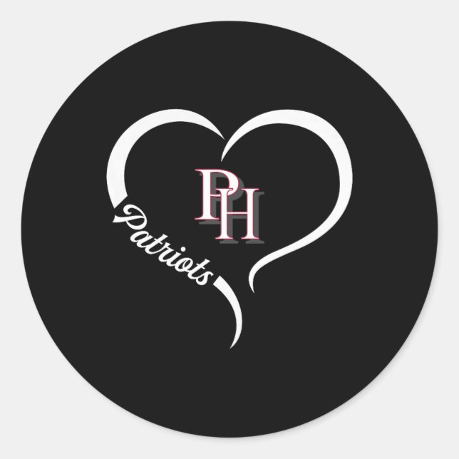 Patrick Henry Patriots Logo Half Heart Slogan Hs  Classic Round Sticker (Front)