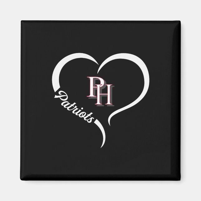 Patrick Henry Patriots Logo Half Heart Slogan Hs  Magnet (Front)