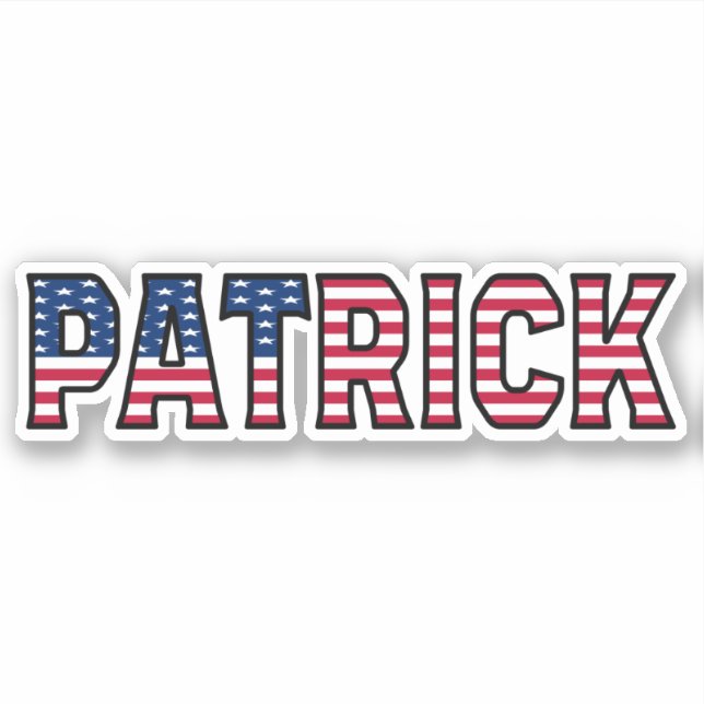Patrick Name First Name USA Sticker Stickerset (Front)