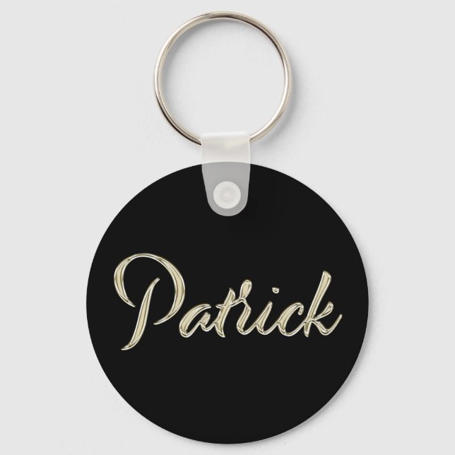 Patrick Name whitegold Button Schlüsselanhänger Key Ring (Front)