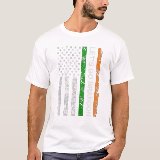 Patrick s Day USA Flag Irish T-Shirt (Front)