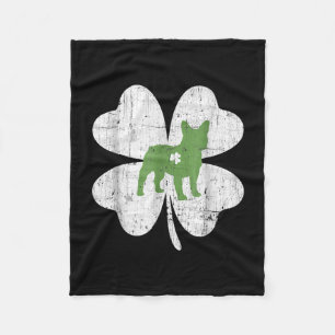Patricks Day Boston Terrier Dog Lover Shamrock Fleece Blanket