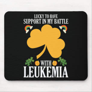 Patricks Day Four Leaf Clover Leukaemia Awareness  Mouse Pad