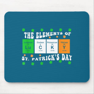 Patricks Day Funny Elements Of Lucky Periodic Tabl Mouse Pad