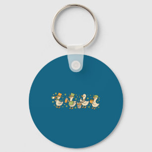 Patricks Day,funny Goose, Shamrock, Beer Gift Tee  Key Ring