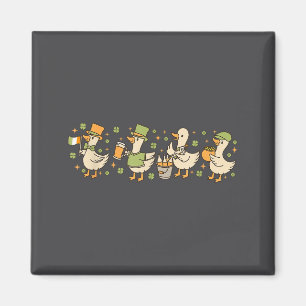 Patricks Day,funny Goose, Shamrock, Beer Gift Tee Magnet
