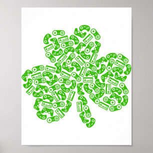 Patricks Day Gaming Boys Video Game Gamer Gift Poster