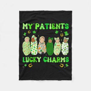 Patrick's Day Nurse My Patients Are My Lucky Nicu  Fleece Blanket