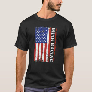 Patrioric Racer Car American Flag Drag Racing T-Shirt