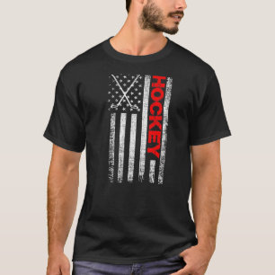 Patriot American Flag Puck Goalie Players Ice Rink T-Shirt