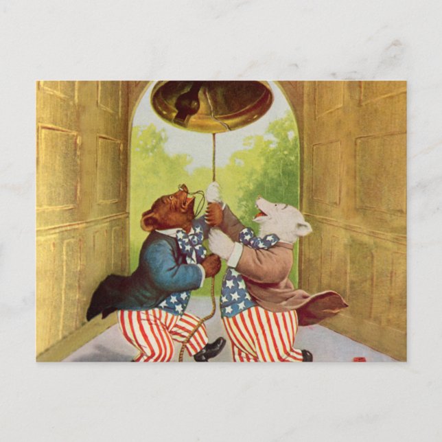 Patriot Bears Ring the Liberty Bell Postcard (Front)