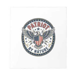 Patriot By Nature Patriotic Bold Patriotic Attitud Notepad