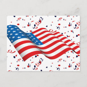 Patriot Confetti Holiday Postcard