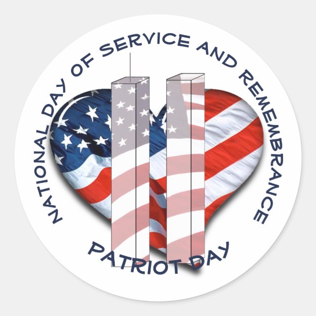 Patriot Day / Day of Remembrance Classic Round Sticker (Front)