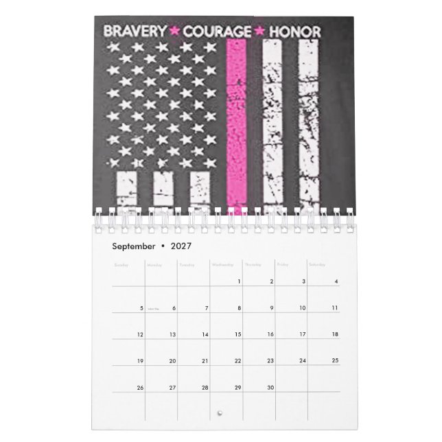 patriot day patriotic usa flag calendar (Sep 2027)