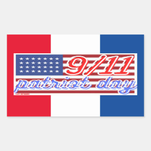 "PATRIOT DAY" rectangular sticker
