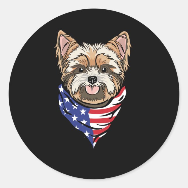Patriot Dog Classic Round Sticker (Front)