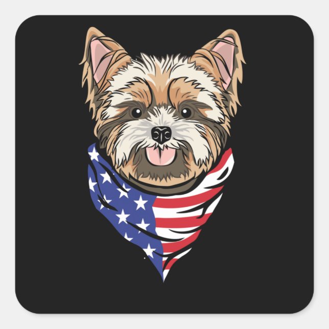 Patriot Dog Square Sticker (Front)