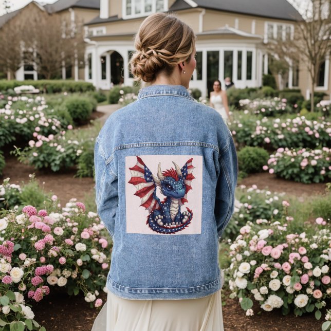 Patriot Dragon Denim Jacket (Wedding Back)