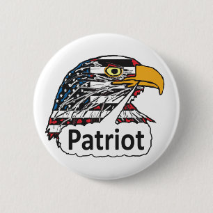 Patriot Eagle 6 Cm Round Badge