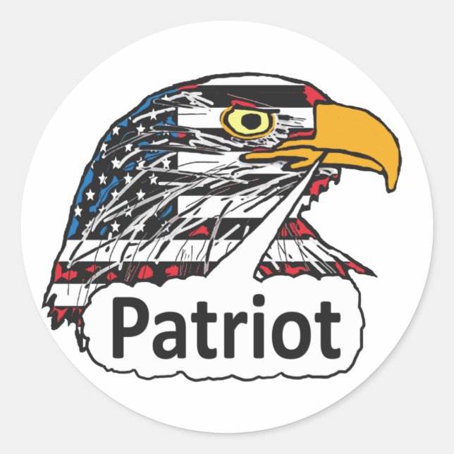 Patriot Eagle Classic Round Sticker (Front)