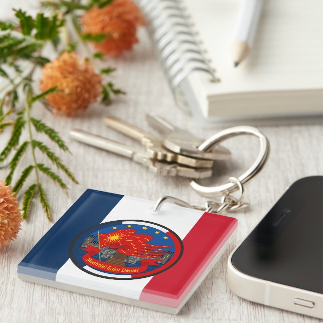 Patriot emblem Vive la France Key Ring (Front Right)