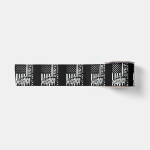 Patriot Farming Tractor USA Flag Farmer Father's D Satin Ribbon