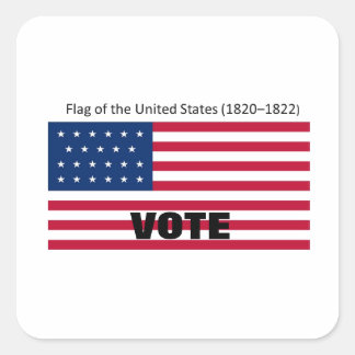 Patriot Flag Hat Series Square Sticker