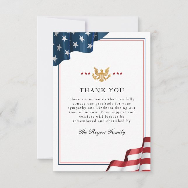 Patriot Flat Thank You Note Card (Front)