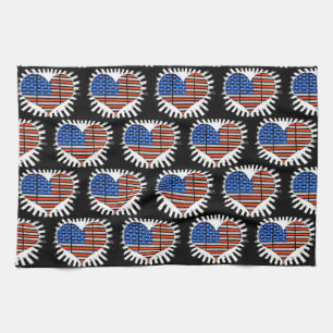Patriot Heart American Flag Kitchen Towel