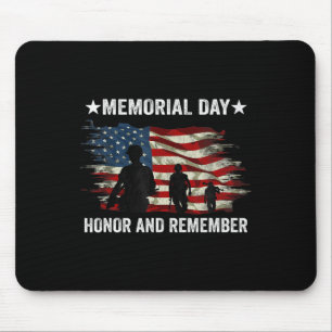 Patriot Honour And Remember Soldier Memorial Day Mouse Pad