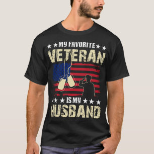 Patriot Husband USA Flag My Favorite Veteran is My T-Shirt
