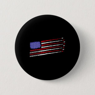 Patriot July 4th Fighter Jets Aeroplane Usa Flag K 6 Cm Round Badge
