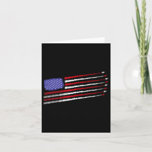 Patriot July 4th Fighter Jets Aeroplane Usa Flag K Card