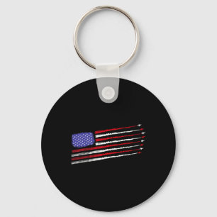 Patriot July 4th Fighter Jets Aeroplane Usa Flag K Key Ring