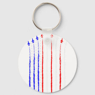 Patriot July 4th Fighter Jets Aeroplane Usa Flag K Key Ring