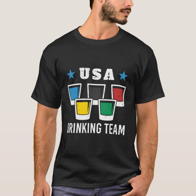 Patriot Olympic Usa Drinking Team Beer T-Shirt (Front)