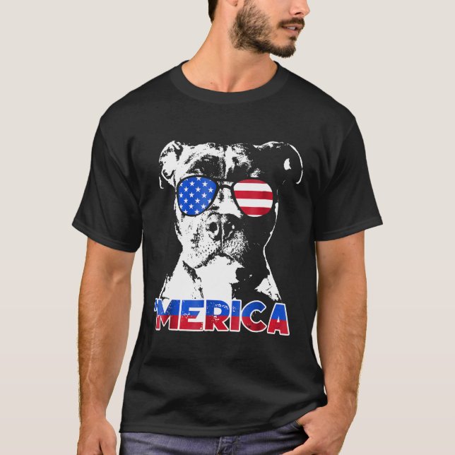 Patriot Pitbull Merica Tee Shirt (Front)