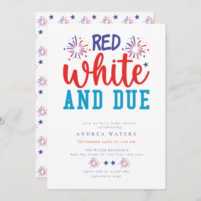 Patriot Red White Blue | Baby Shower Invitations (Front/Back)