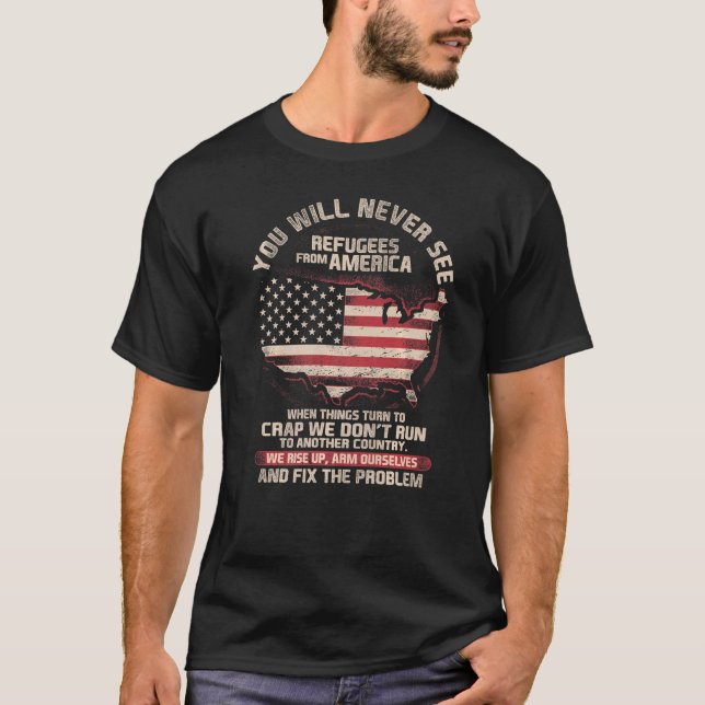Patriot Refugees From America American Us Patrioti T-Shirt (Front)