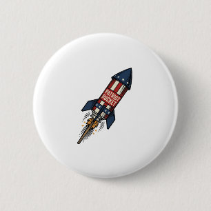 Patriot Rocket 4th of July Vintage Fireworks Desig 6 Cm Round Badge