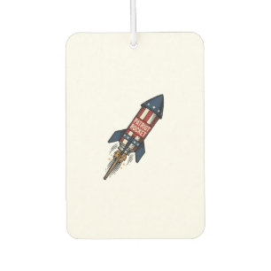 Patriot Rocket 4th of July Vintage Fireworks Desig Car Air Freshener