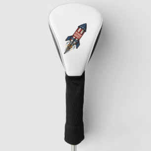 Patriot Rocket 4th of July Vintage Fireworks Desig Golf Head Cover