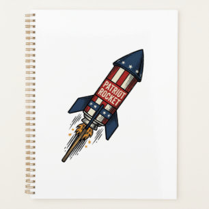 Patriot Rocket 4th of July Vintage Fireworks Desig Planner