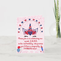 Patriot unicorn sparkle birthday,