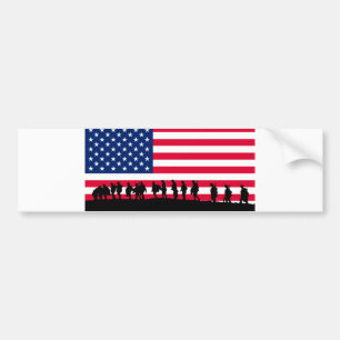 Patriot USA Soldiers flag motif Bumper Sticker