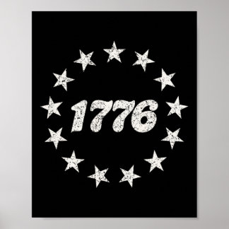 Patriotic 1776 America Retro 4th Of July Independe Poster