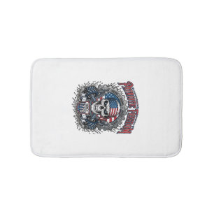 Patriotic 1776 Off Road Skull Monster Truck Bath Mat