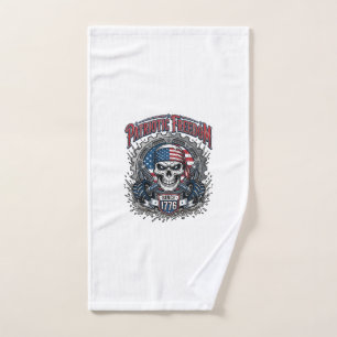 Patriotic 1776 Off Road Skull Monster Truck Hand Towel